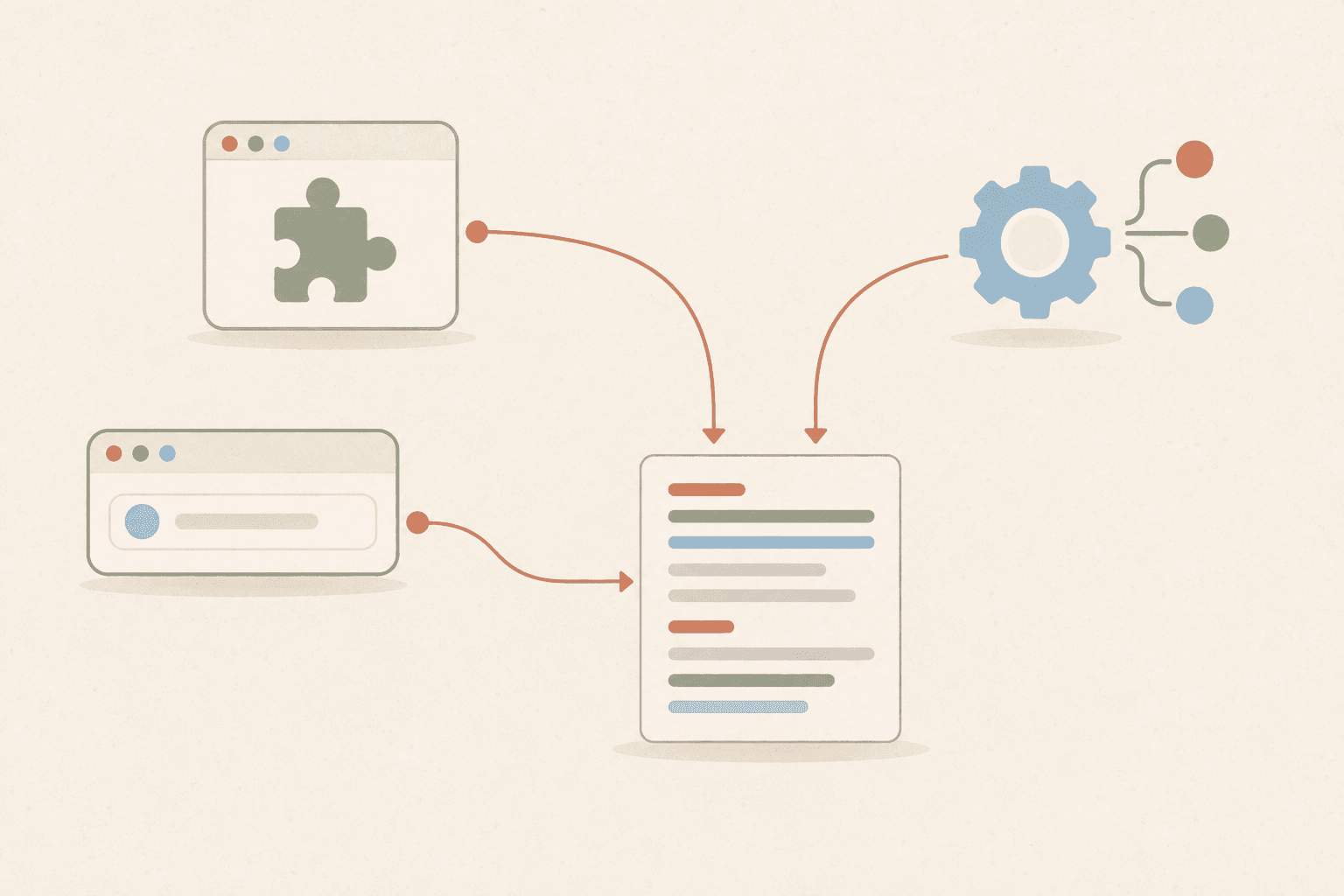Three ways to convert a page to Markdown: browser extension, web tool, or API, all producing the same clean Markdown output
