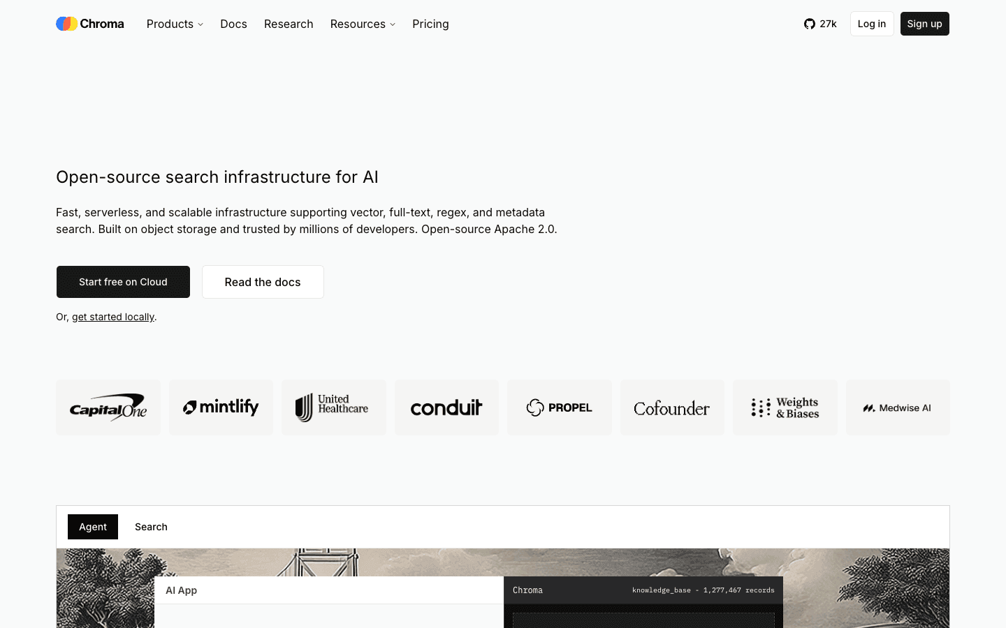 Chroma open-source search database home page