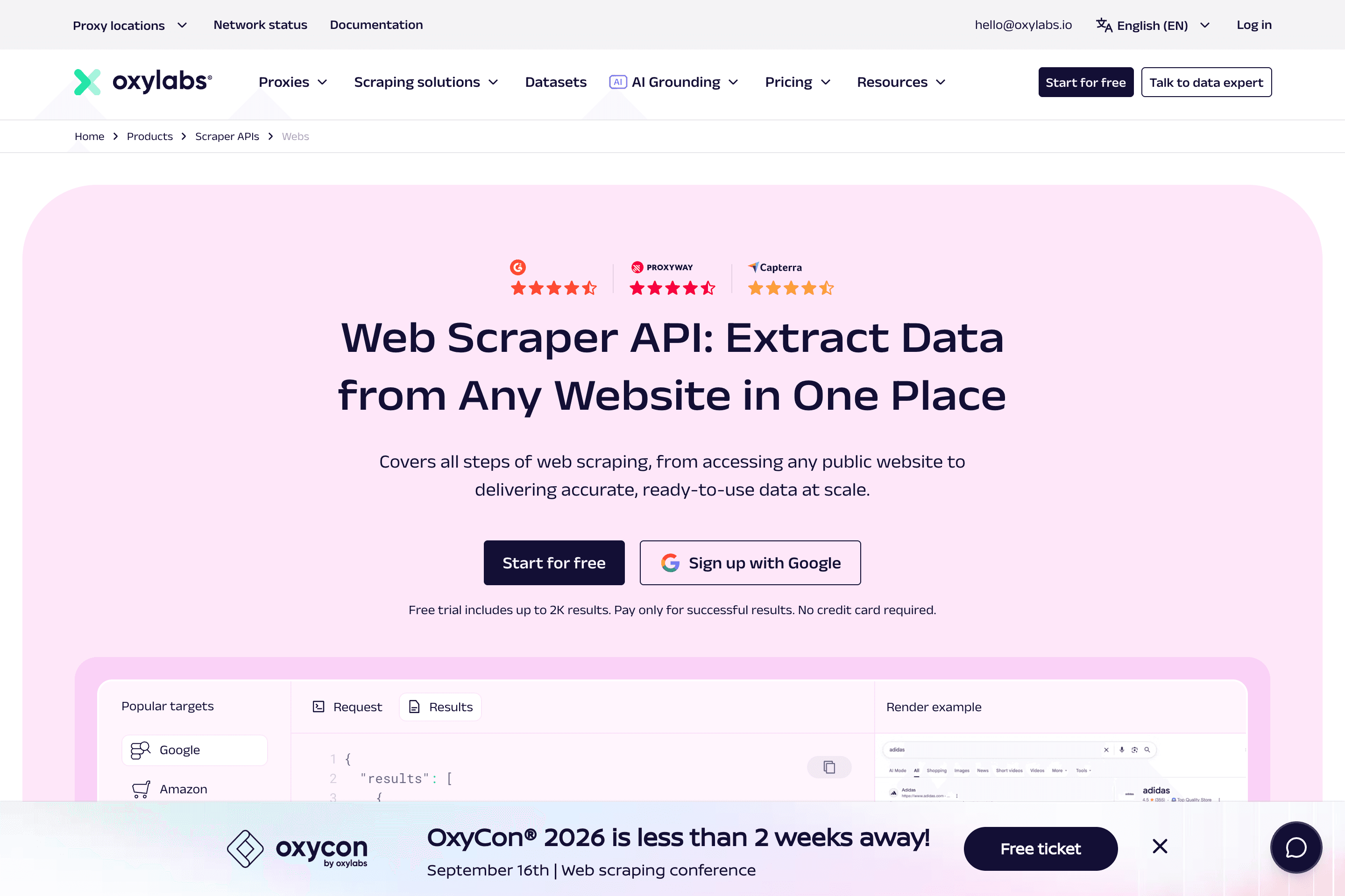 Oxylabs Web Scraper API