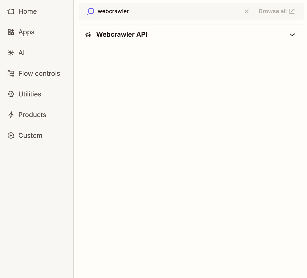 Zapier WebcrawlerAPI action